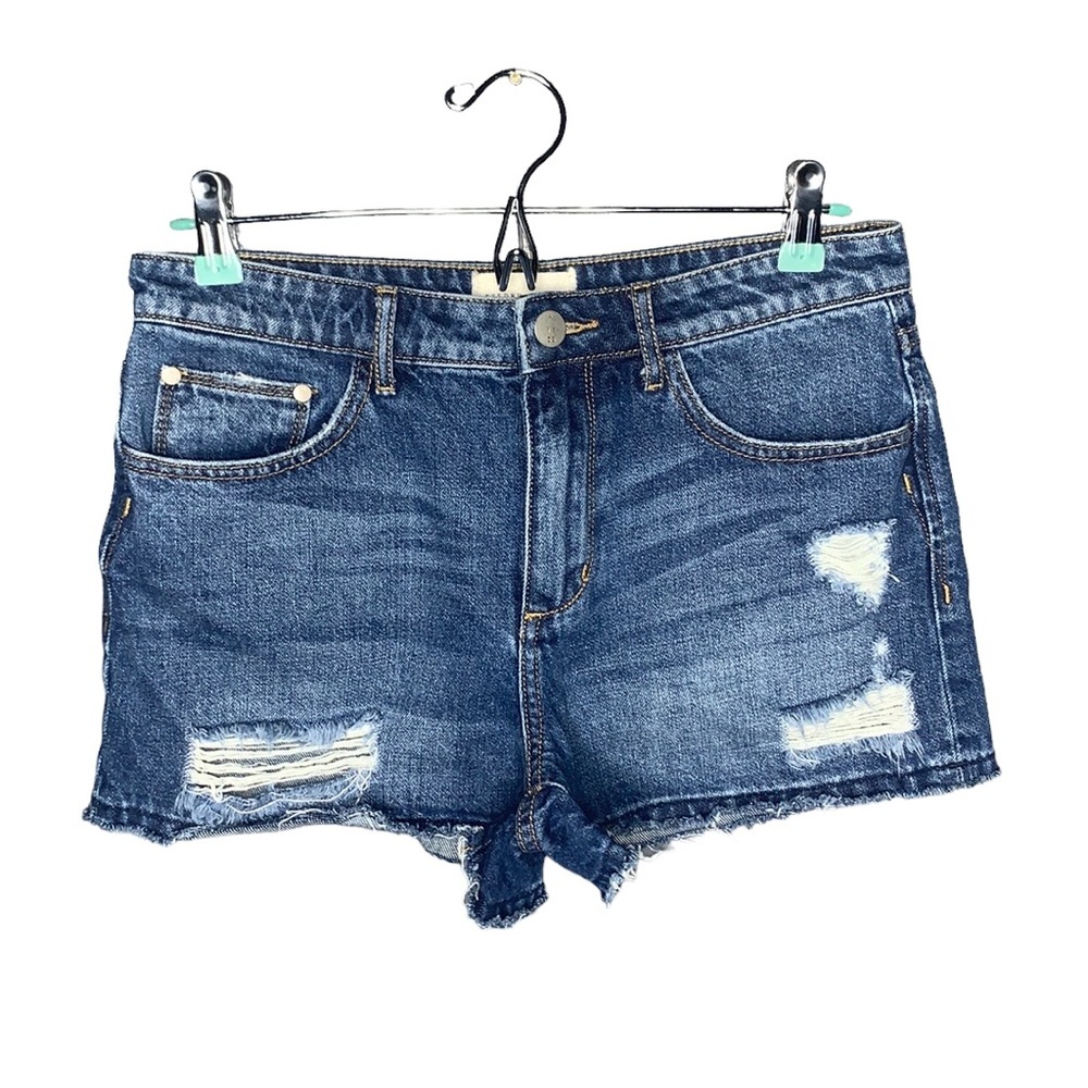 Gilded Intent High Rise High Waisted‎ Distressed Jean Shorts Size 28